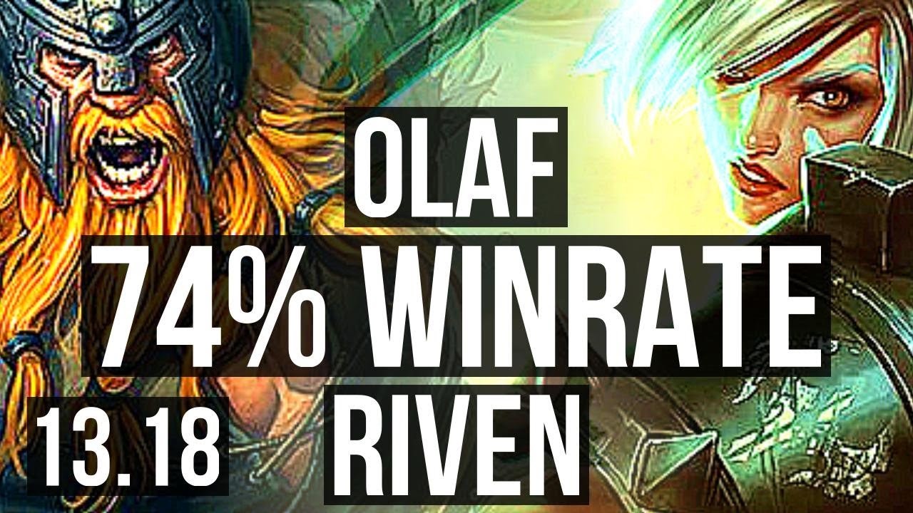 OLAF vs RIVEN (TOP) | 74% winrate, 5/0/0 | TR Master | 13.18