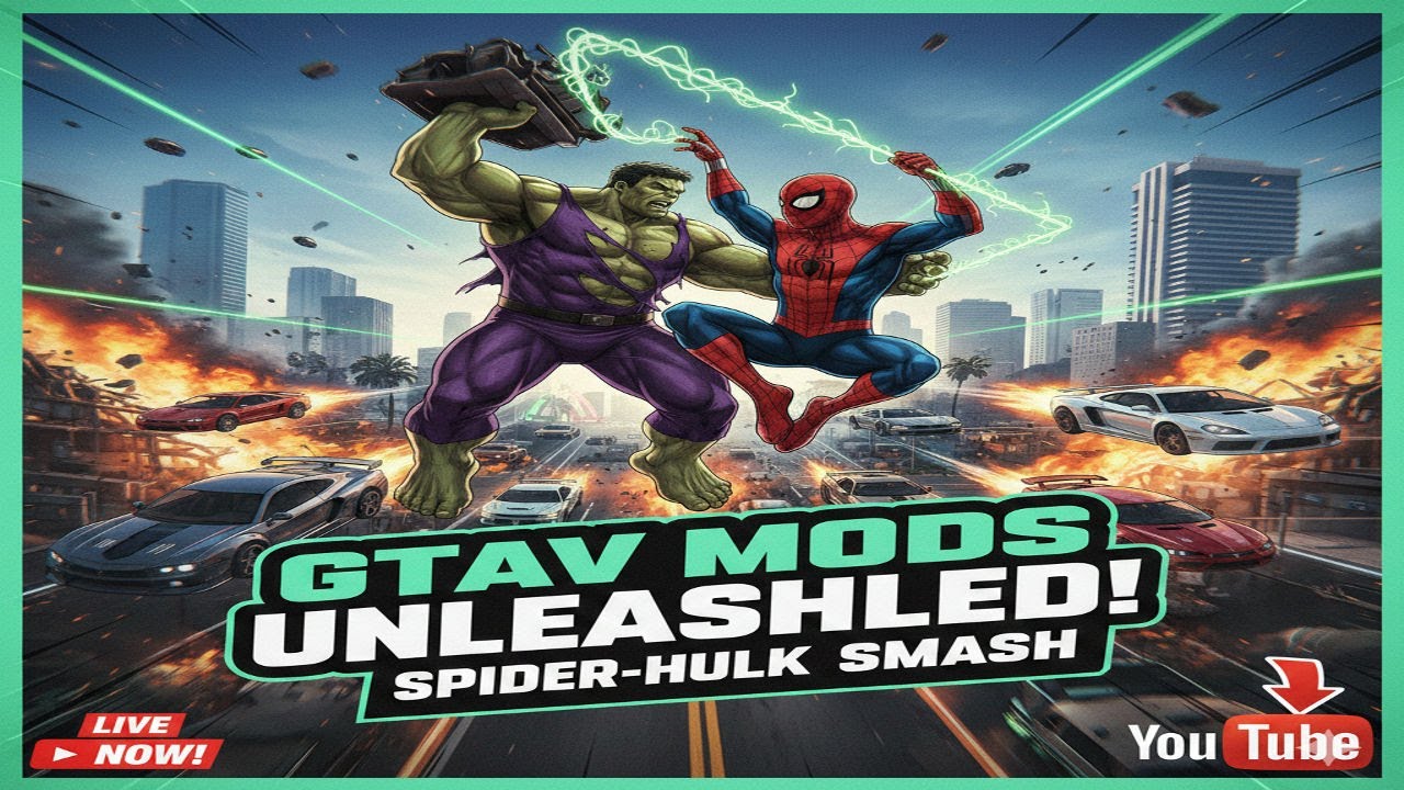 🔥 SPIDERMAN 🕷️ & HULK 💪 LIVE 😱 | GTA 5 MODS