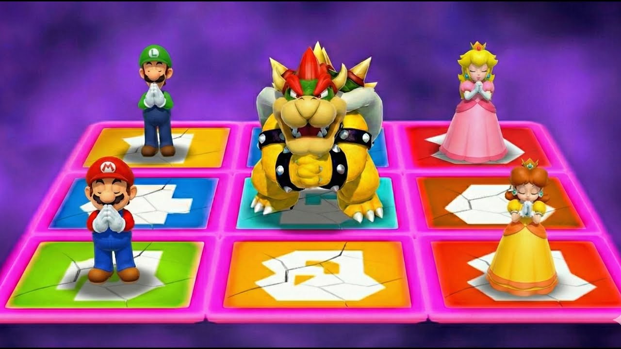 Mario Party 4 Top Funny Minigames - Mario Vs Luigi Vs Peach Vs Daisy (Ultimate Master CPU)