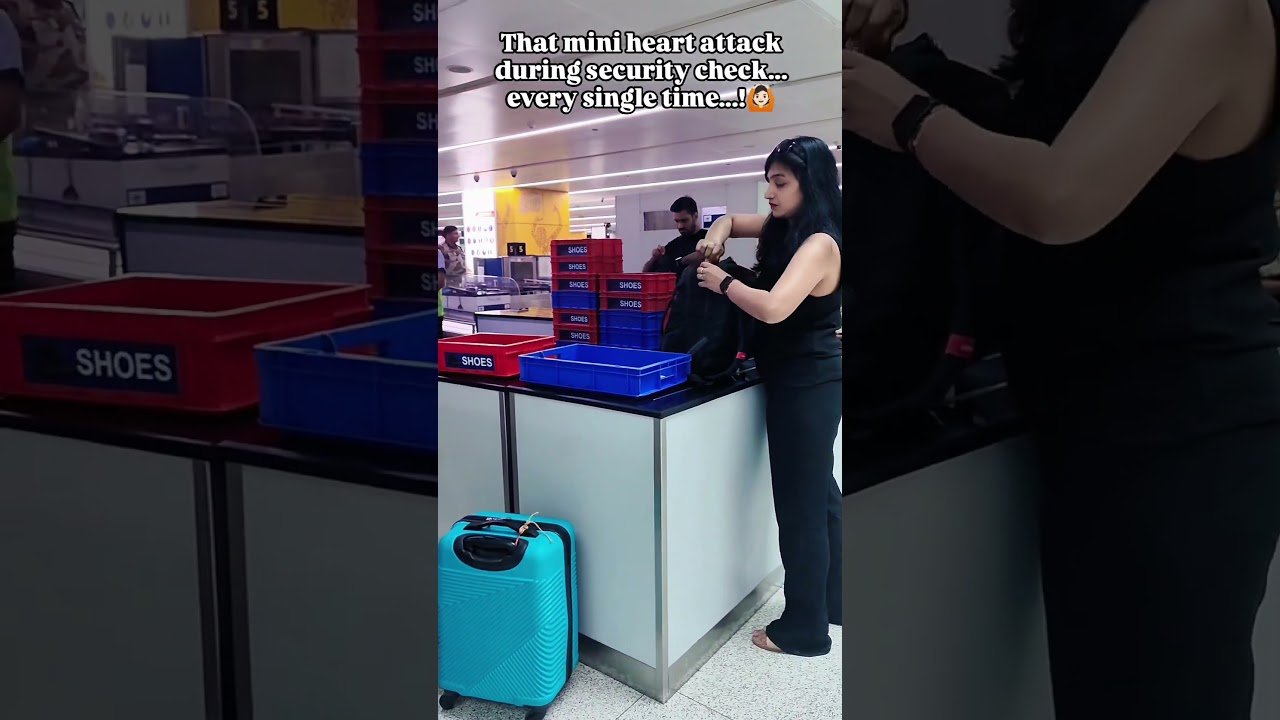 Caught the moment: Security check: where even angels doubt themselves! 😂 #SecurityCheck
