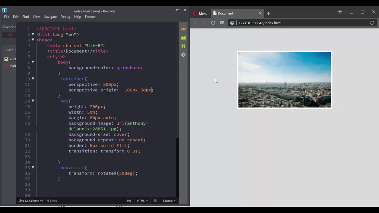 The perspective and origin transform style properties in CSS