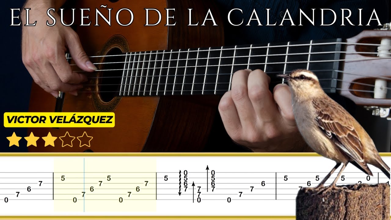 EL SUEÑO DE LA CALANDRIA 🎸 Víctor Velázquez || Tutorial para Guitarra Clásica + TABS