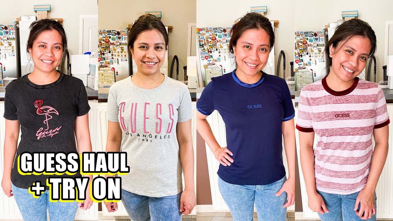 GUESS HAUL+TRY ON | UNBOXING GUESS T- SHIRTS | GUESS | GUESS TRY ON HAUL | HONEY PANGO