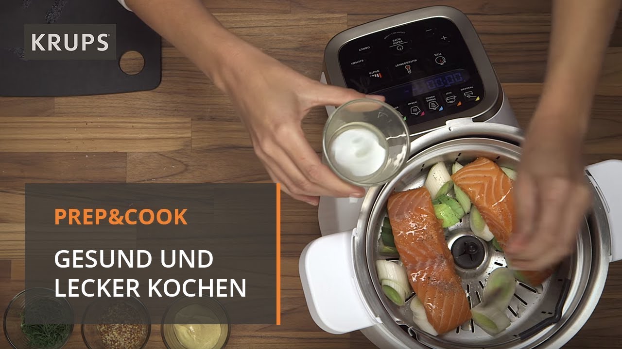 Mit Prep & Cook Lachs auf Lauchgemüse mit Kartoffelwürfeln zubereiten | Krups Rezept
