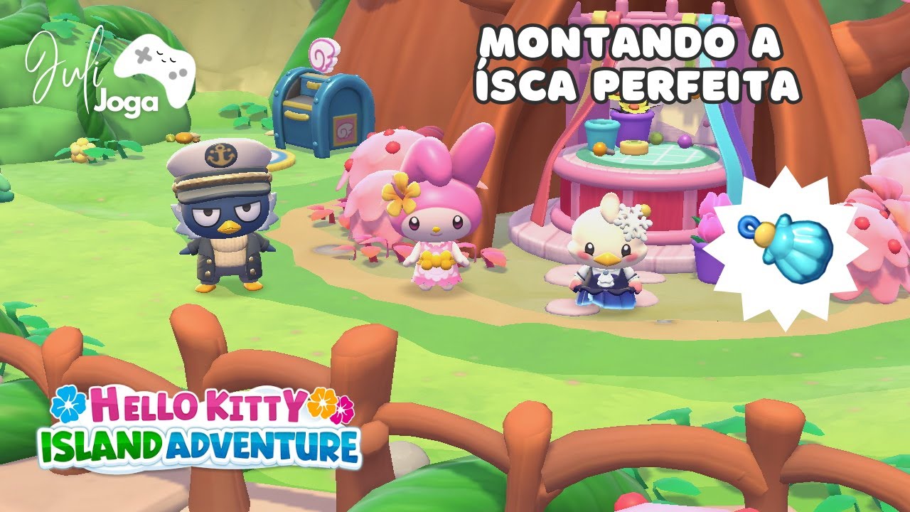 Como Criar a Isca e Avançar na História do Peixe Mágico | Hello Kitty Island Adventure PT-BR