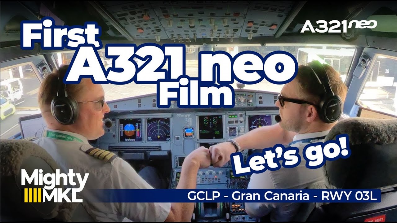 My First Airbus A321neo approach and landing towards Gran Canaria - Las Palmas runway 03L (GCLP LPA)