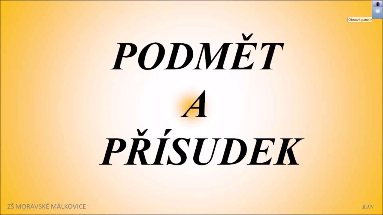 Podmět a přísudek