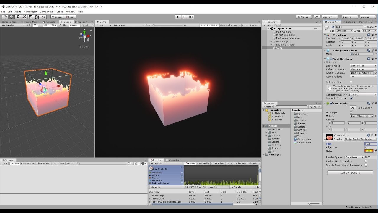 Unity 3D Shader Graph  Эффект сгорания