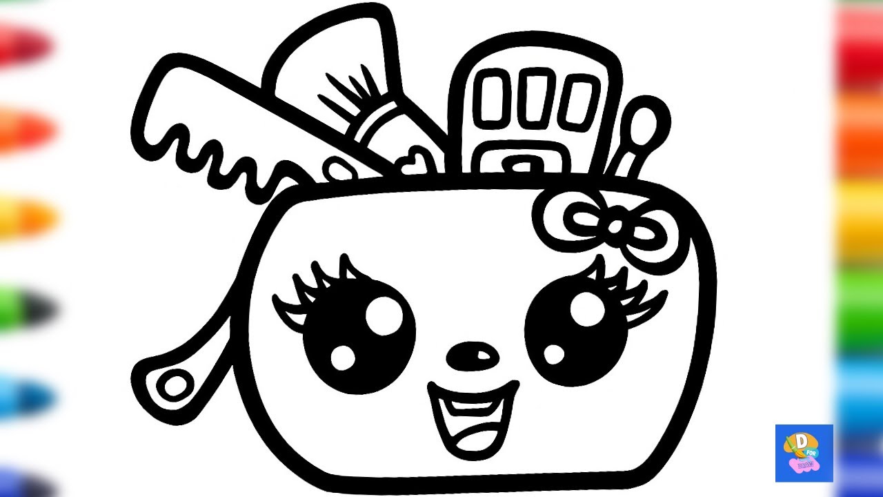 Drawing a SUPER Cute Makeup Pouch?|Easy Step by Step Tutorial for Kids