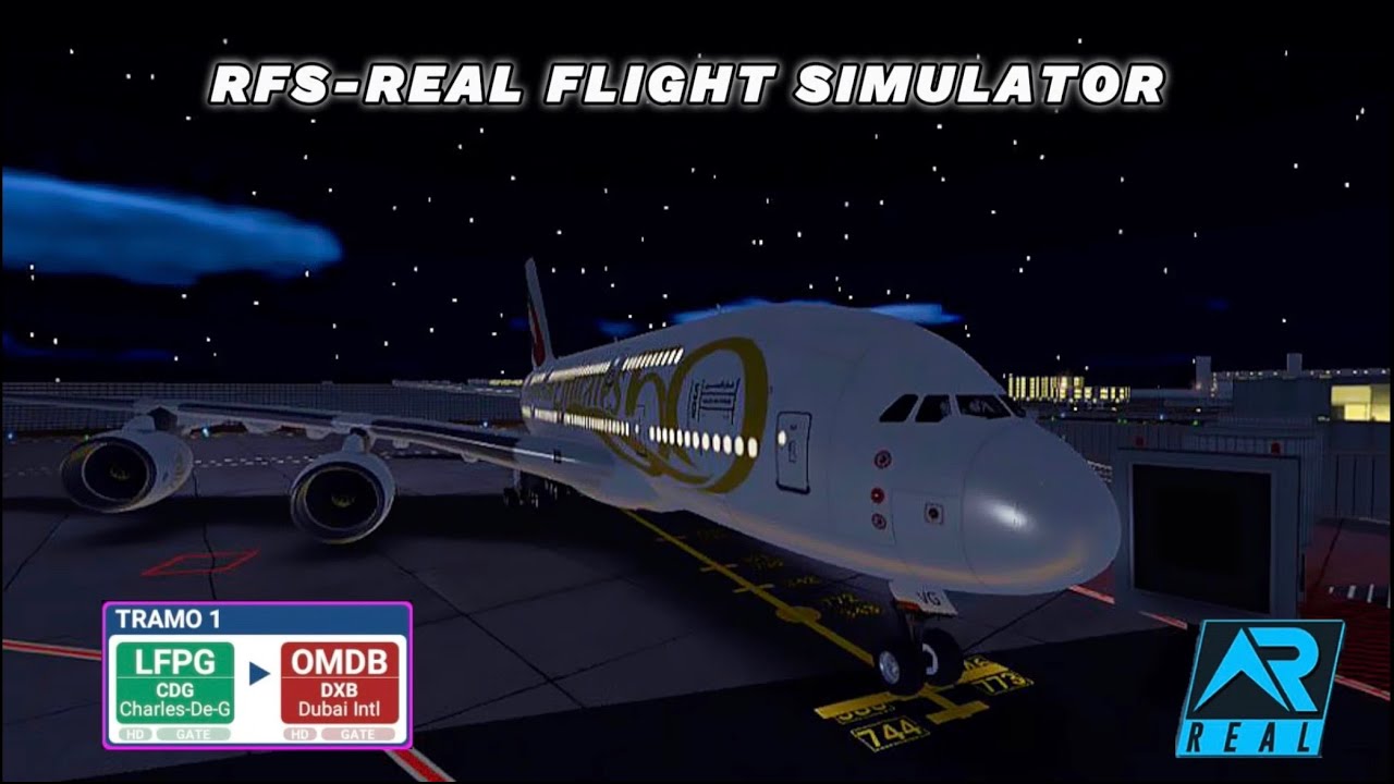 RFS - Real Flight Simulator | PARIS - DUBAI | A380 | EMIRATES | FullFlight | FullHD | RutaReal