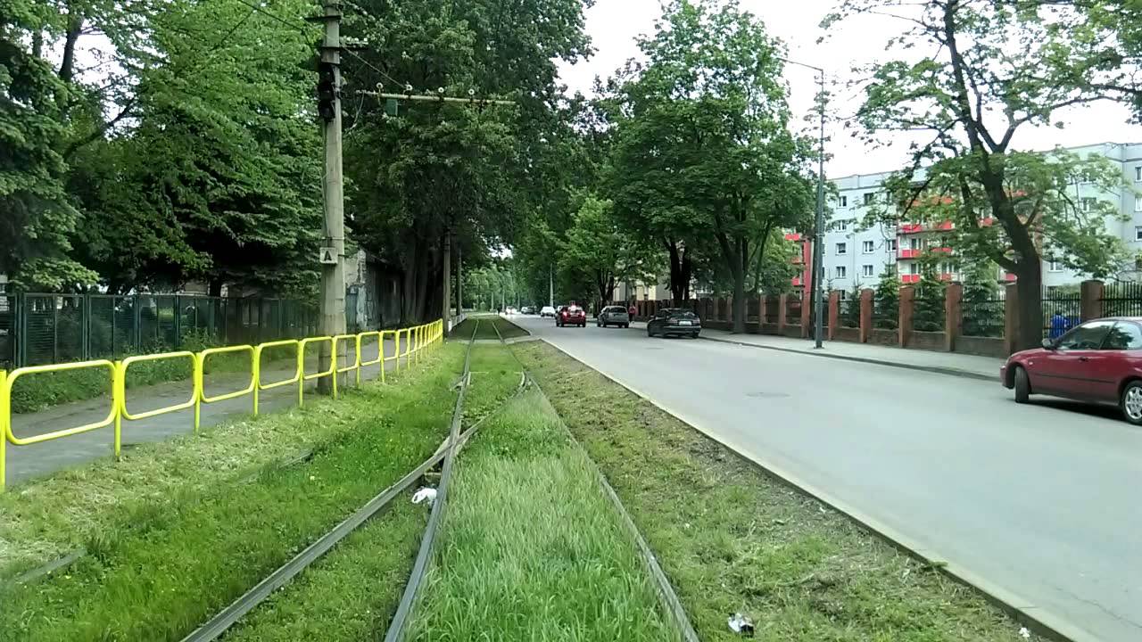Stroszek Zajezdnia-Bytom Politechnika  Śląska-linia 39 tram cabin viev