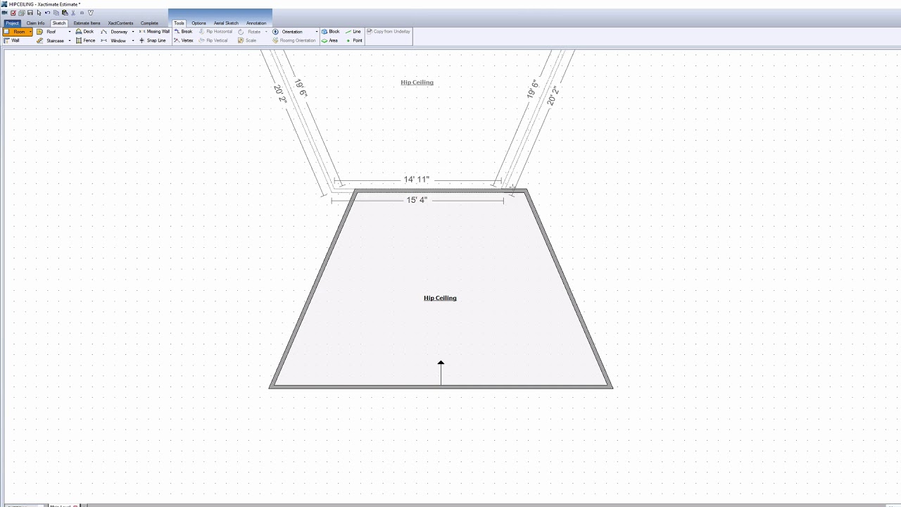 Xactimate Xpert Tip: Creating a Hip Ceiling