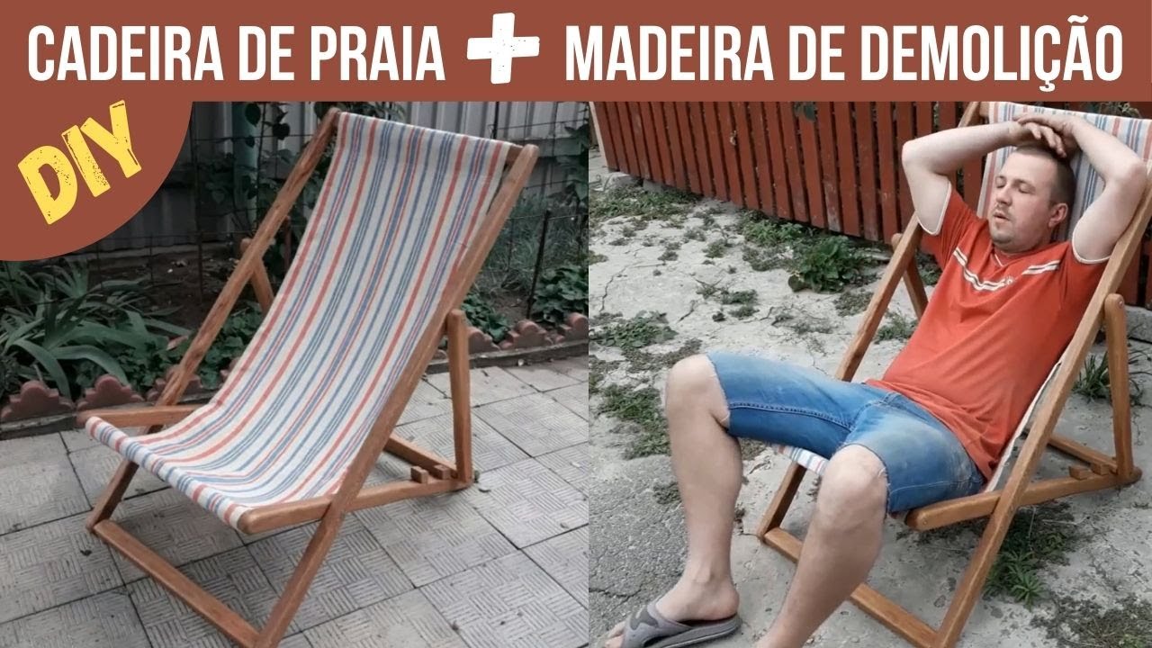 Como Fazer Uma Cadeira De Praia Espregui&ccedil;adeira De Madeira (Madeira de Demoli&ccedil;&atilde;o)