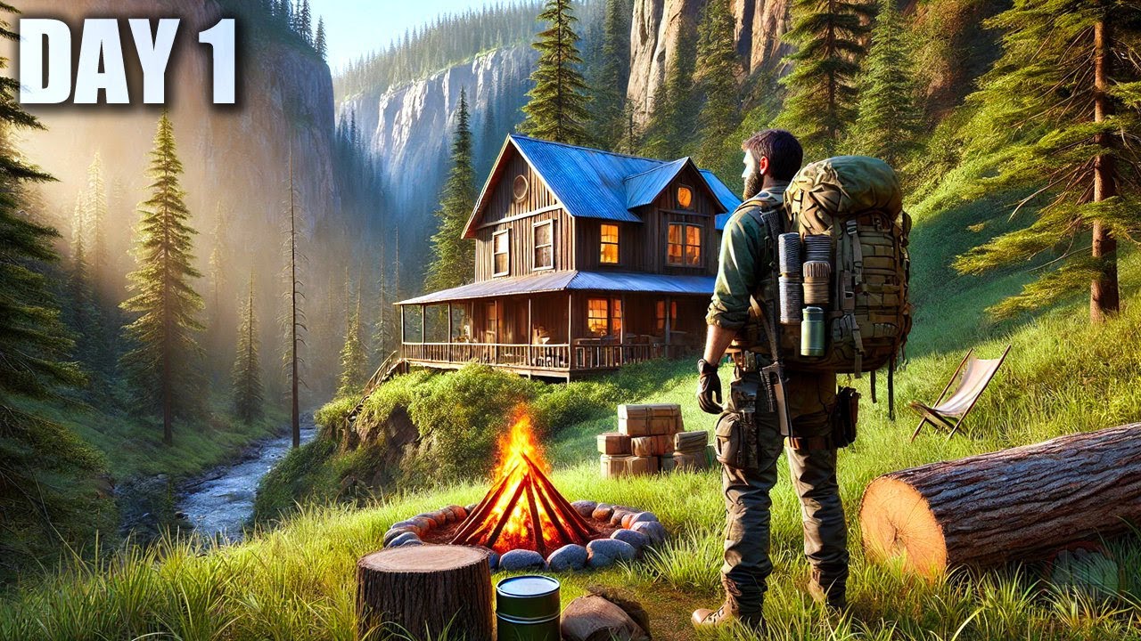 Day 1 Survival in a Post Apocalyptic World! New Coop Update... - Mist Survival
