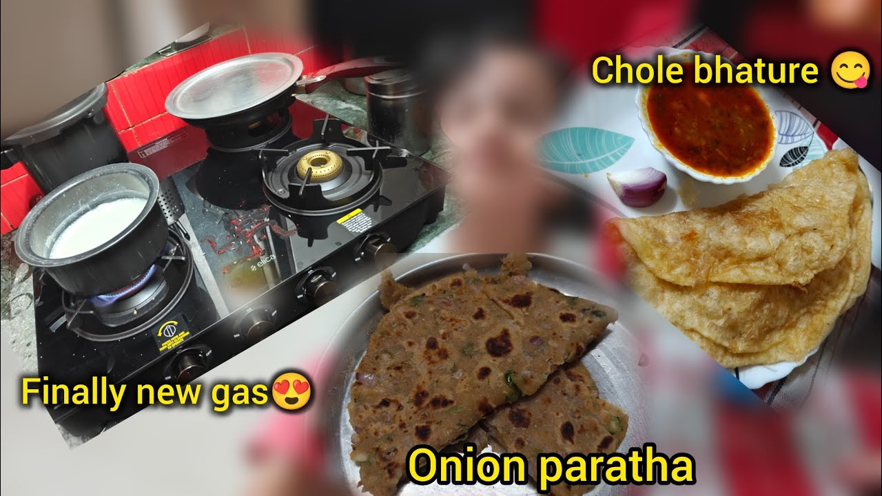 Finally Gas Installed 😍 | Aajcha Cooking Day Chole Bhature & Paratha |Daily Routine🫶