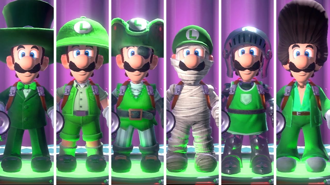 Luigi's Mansion 3 - All Outfits + Scarescraper Themes