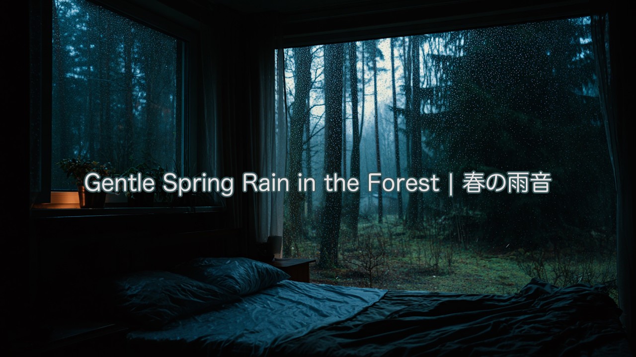 Gentle Spring Rain in the Forest | Window View Sleep Ambience