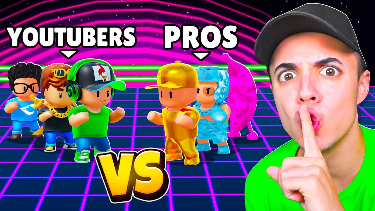 Enfrent&eacute; YOUTUBERS vs PROS en Stumble Guys!