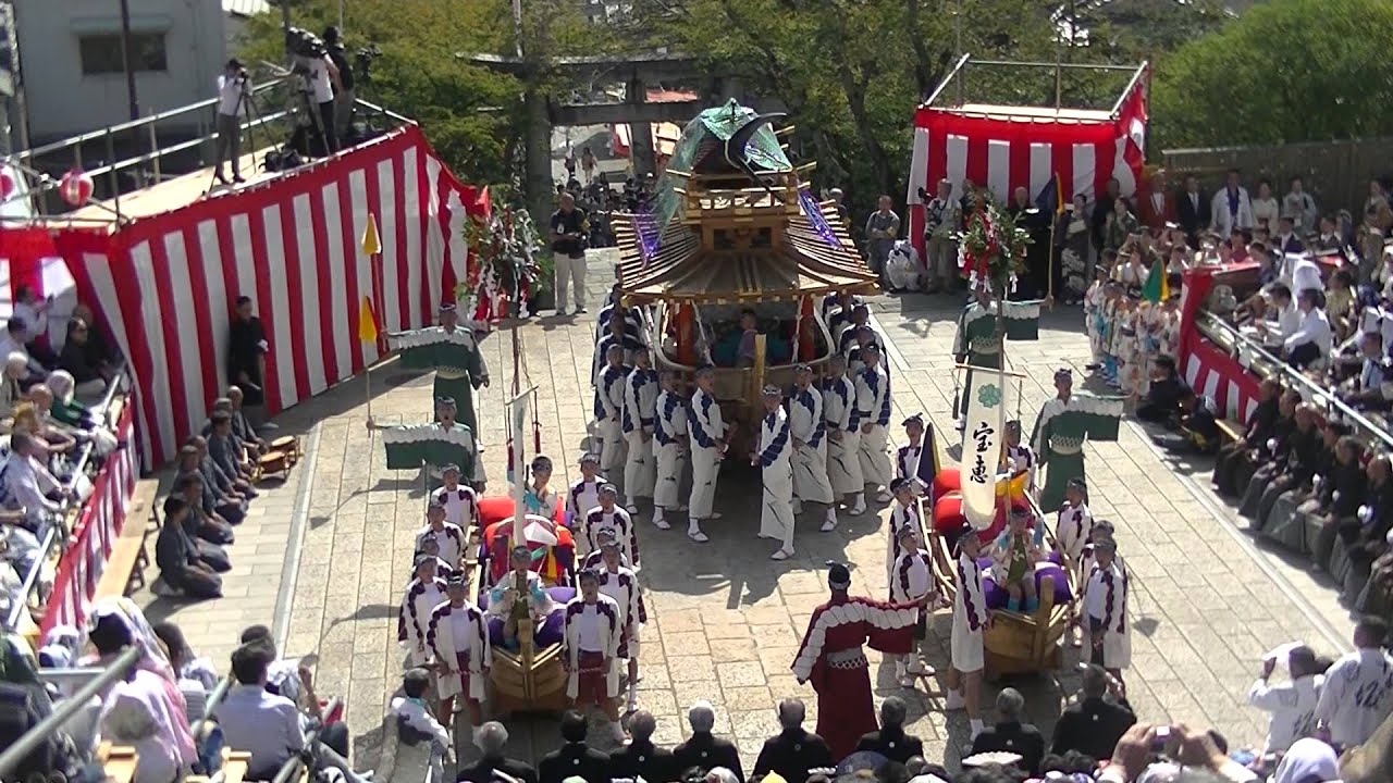 2015長崎くんち　賑町　傘鉾・大漁万祝恵美須船　後日・朝・諏訪神社　20151009 111322