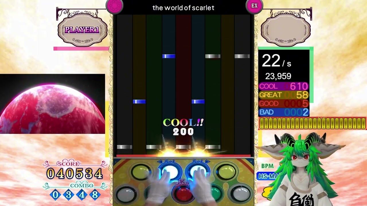 [pop'n music PMS] ●11 the world of scarlet [9key 赫赫] EXHARD CLEAR AAA 97.2k