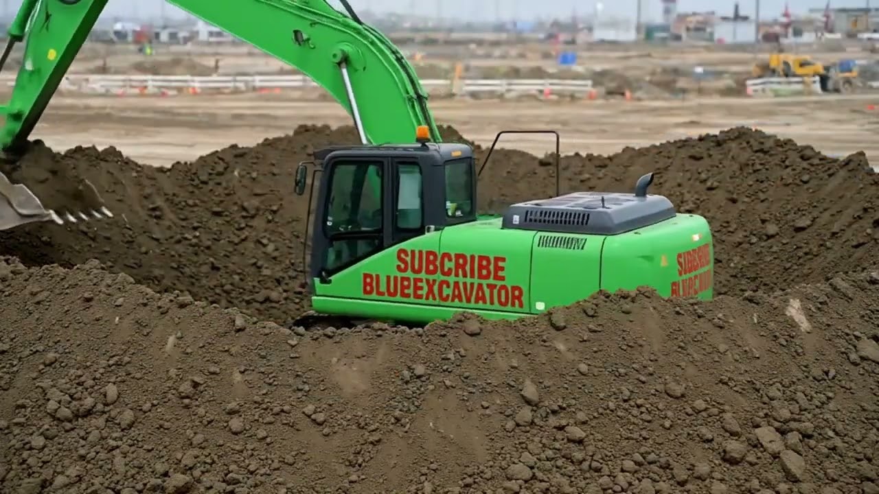 A Green Excavator Digs a Deep Hole, and the Outcome Shocks Everyone