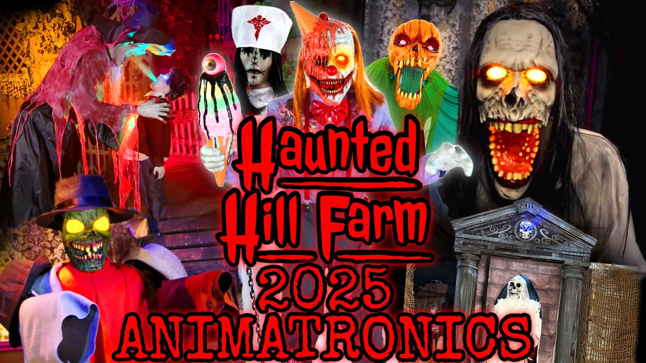 Haunted Hill Farm 2025 ANIMATRONICS in ACTION