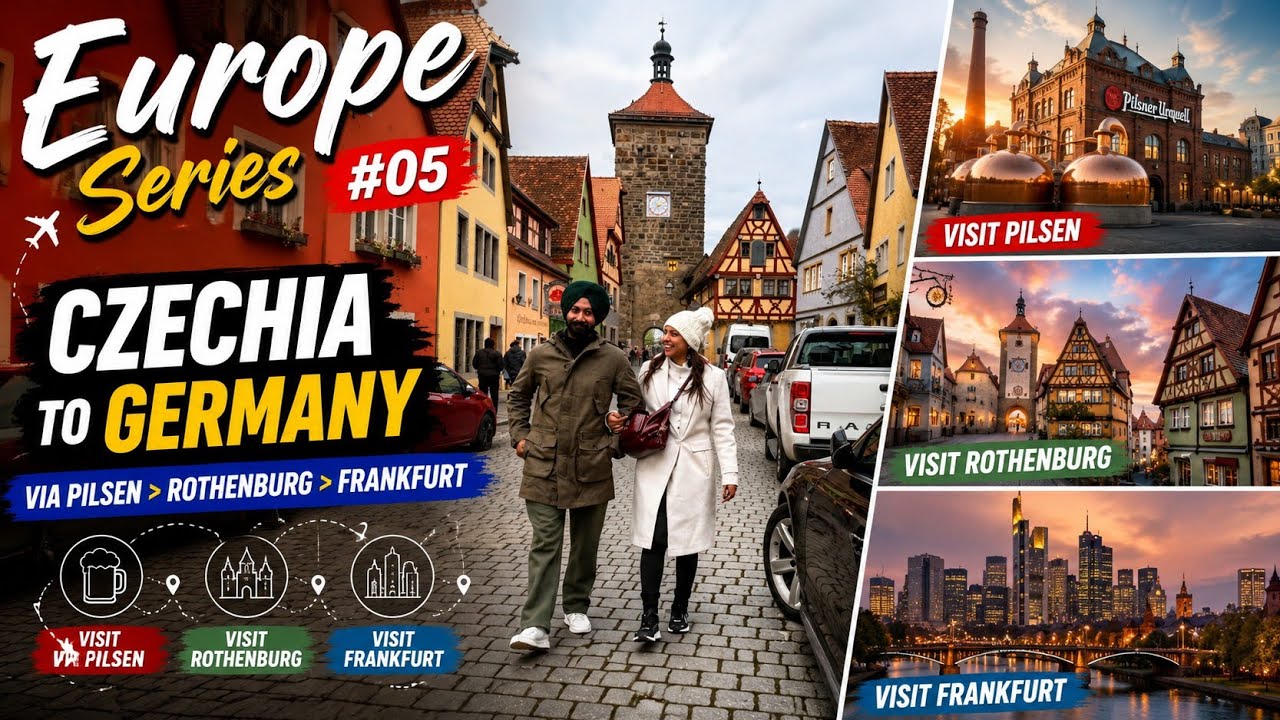 Prague to Germany 🇨🇿🇩🇪 | Pilsen → Rothenburg → Frankfurt Check-In | Europe Diaries Ep. 5 #parmbhupi