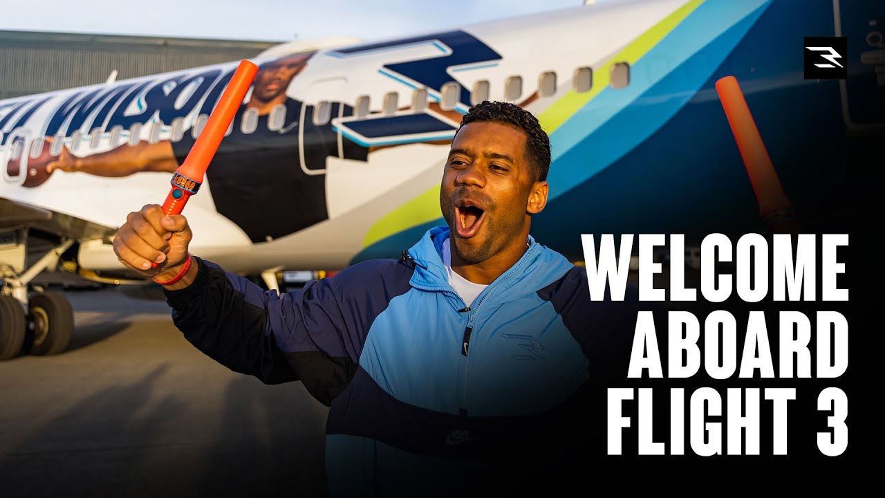 Russell Wilson Unveils 'Love, Respect, & Care' Aircraft with Alaska Airlines
