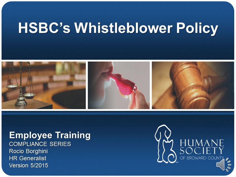 HSBC Whistleblower Policy Employee Training