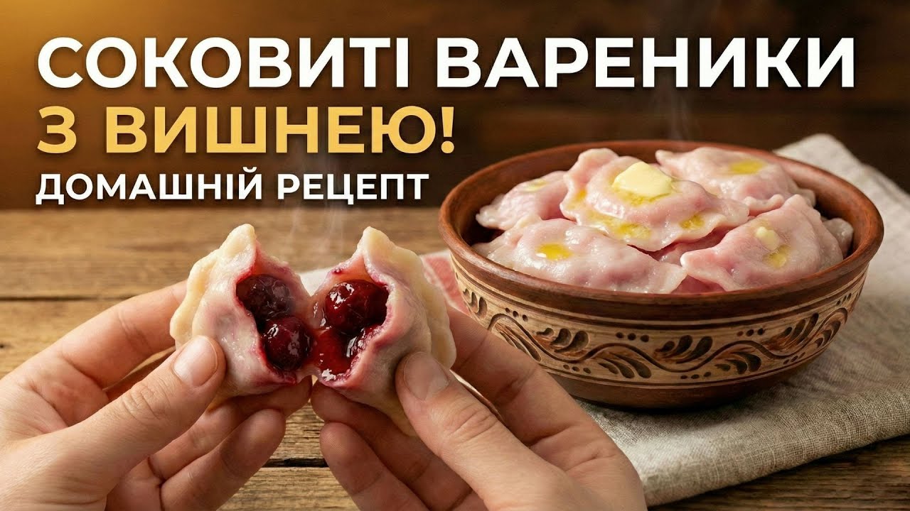 Бюджетні вареники з вишнею 🍒 Тісто на 1 яйці, не розвалюються