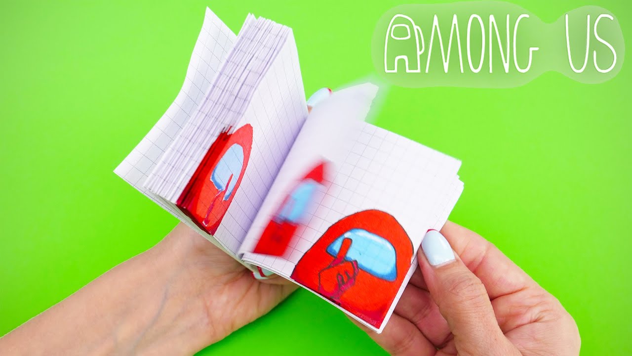 AMONG US FLIPBOOK MAKING | FUNNY DRAWING AND GAMES DIY 🎮