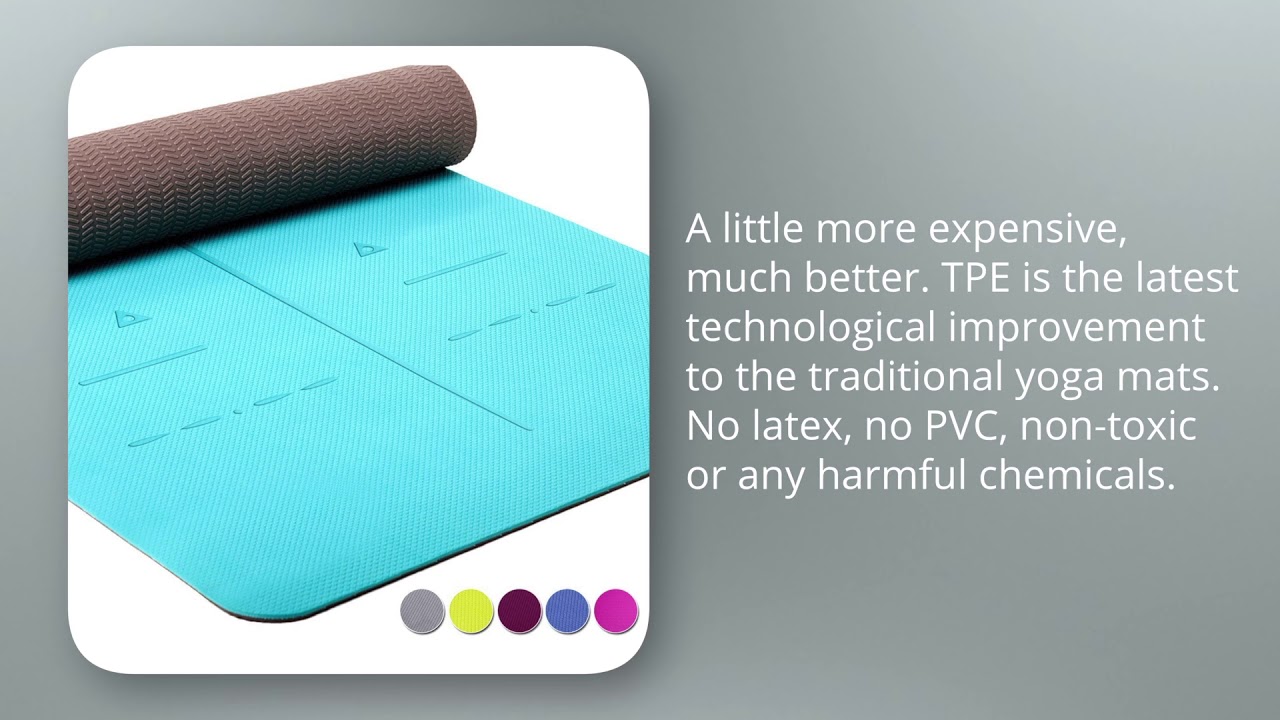 11 Heathyoga Eco Friendly Non Slip Yoga Mat, Body Alignment System, SGS Certified TPE Material