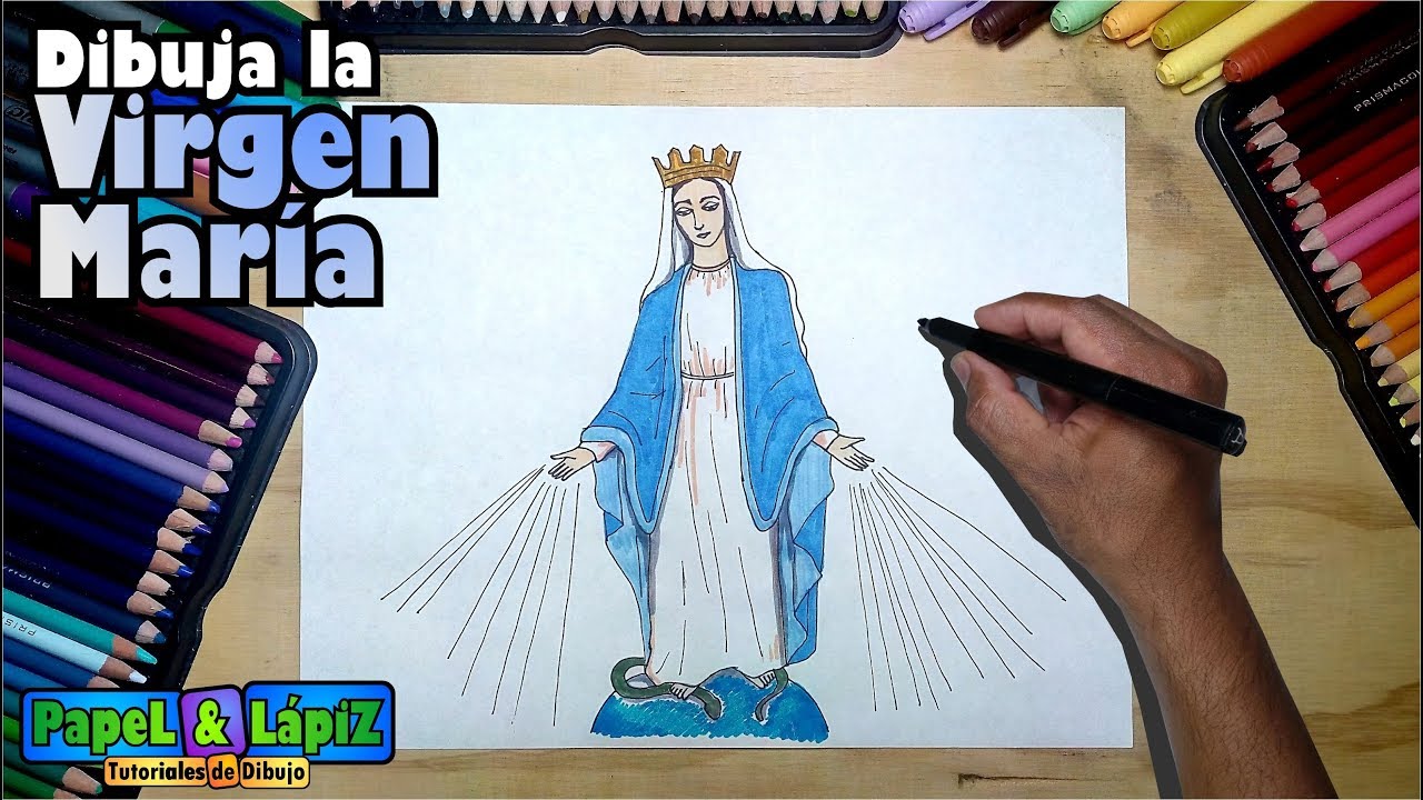 Aprende a dibujar y pintar la Virgen María