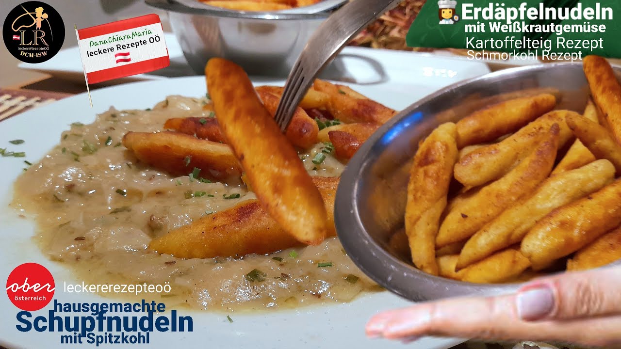 leckere Rezepte OÖ 🇦🇹 Omas Erdäpfelnudeln mit Kraut/Kartoffelteig Rezept/Schupfnudeln mit Schmorkohl