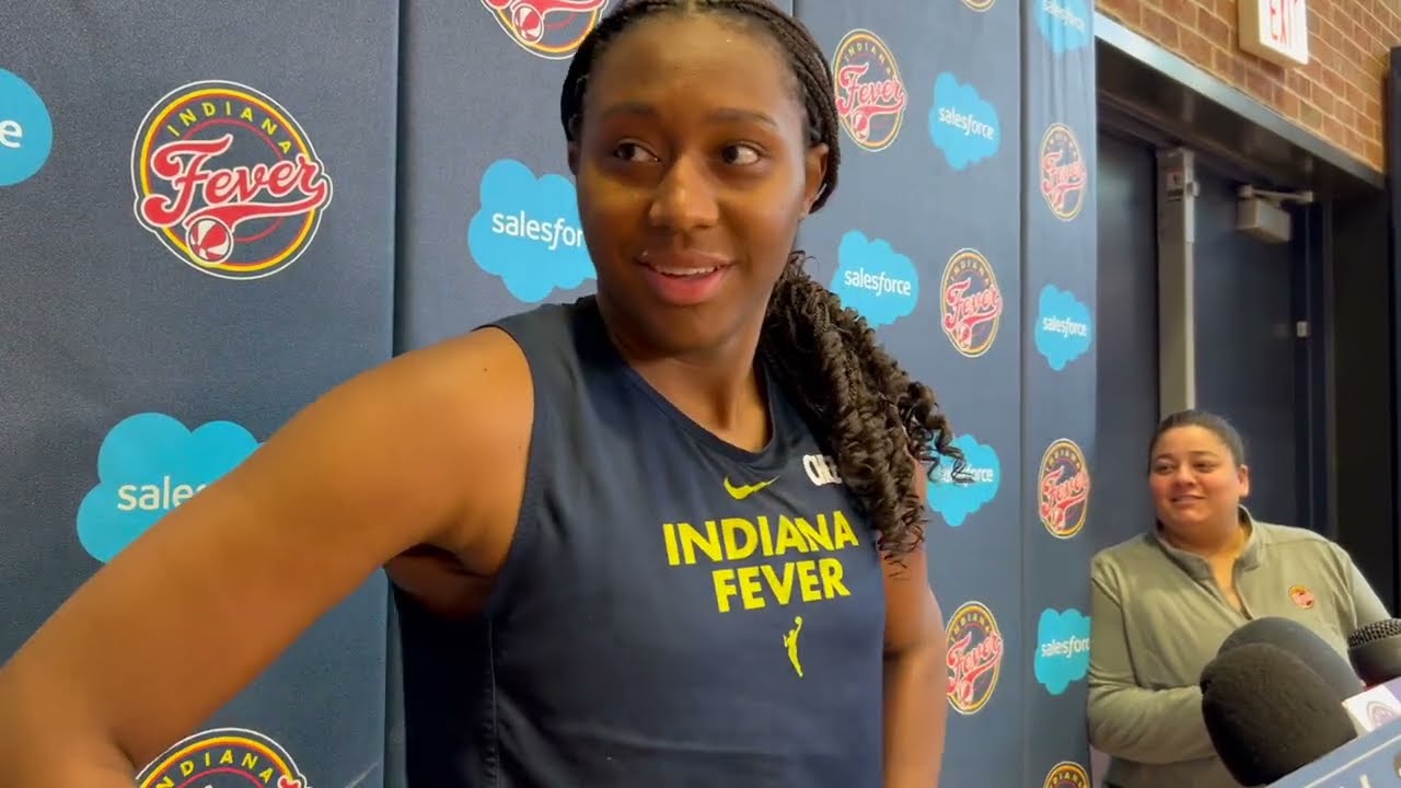 Aliyah Boston, DeWanna Bonner after Day 1 of Indiana Fever training camp