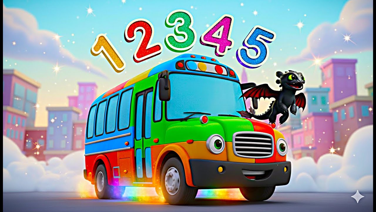 Counting Wheels on the Bus | 1 to 5 | Nursery Rhyme & Kids Learning Song | Baby DoDoDragon