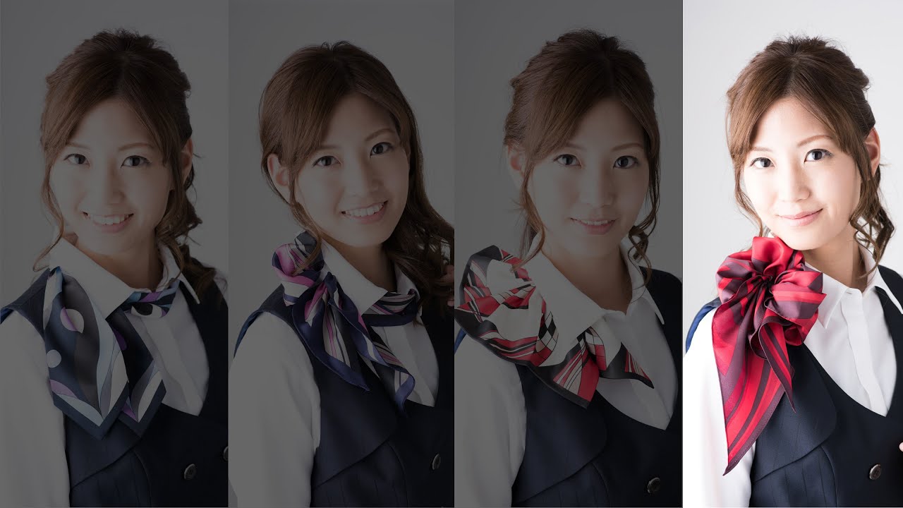【フラワー巻】簡単スカーフの巻き方04(事務服)_ユニフォームネット