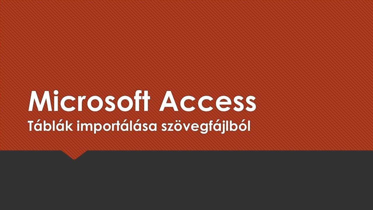 Microsoft Access - Importálás szövegfájlból