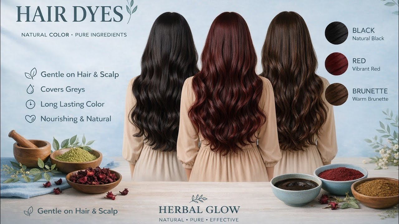 Natural Herbal Hair Dye & Conditioner|Brown & Black Shades🌿✨