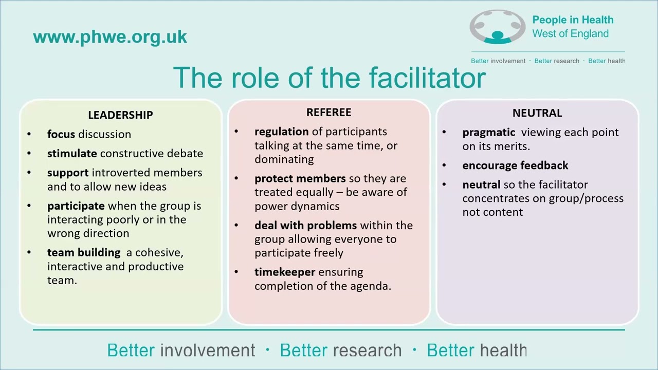 How to facilitate a patient and public involvement meeting