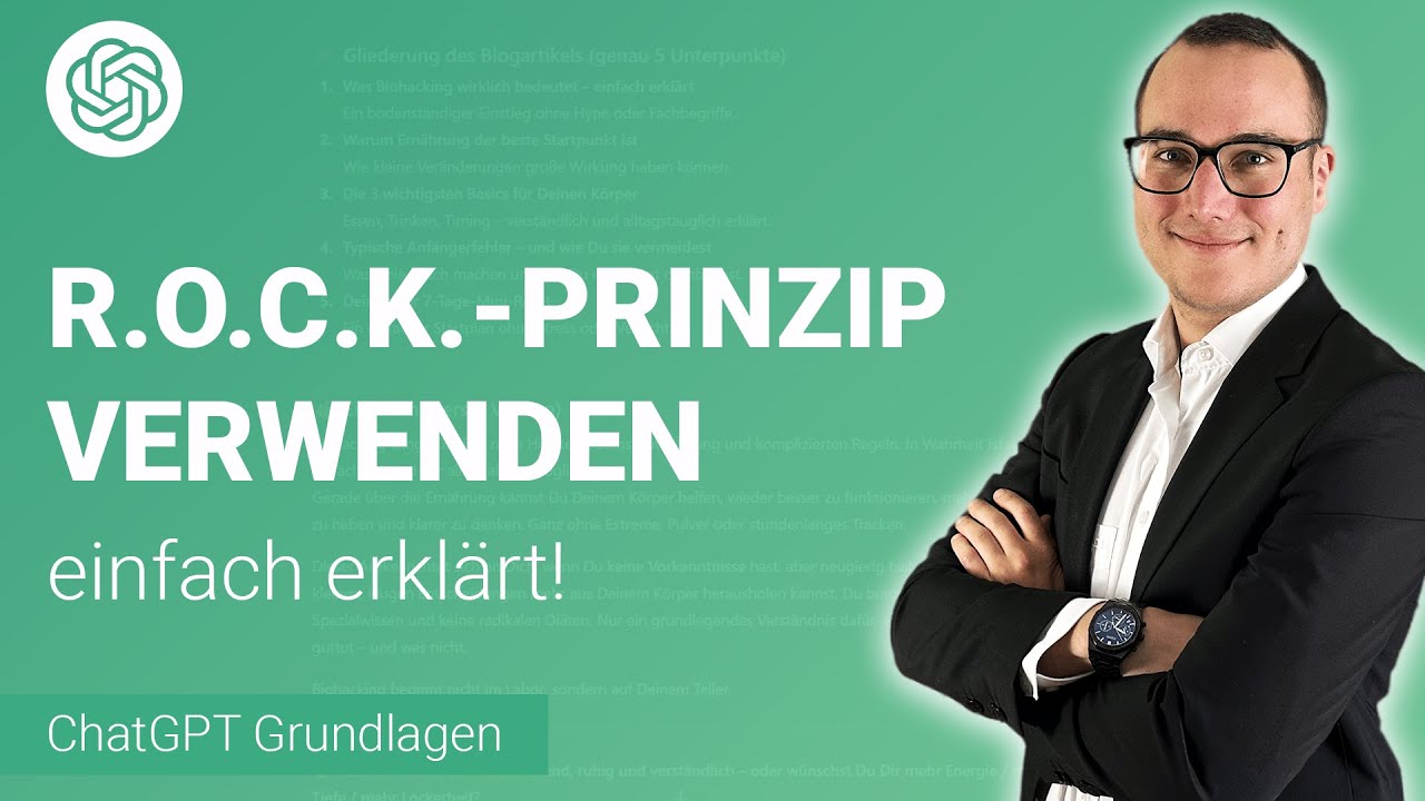 ROCK-Prinzip anwenden einfach erklärt | Lerne ChatGPT ✅