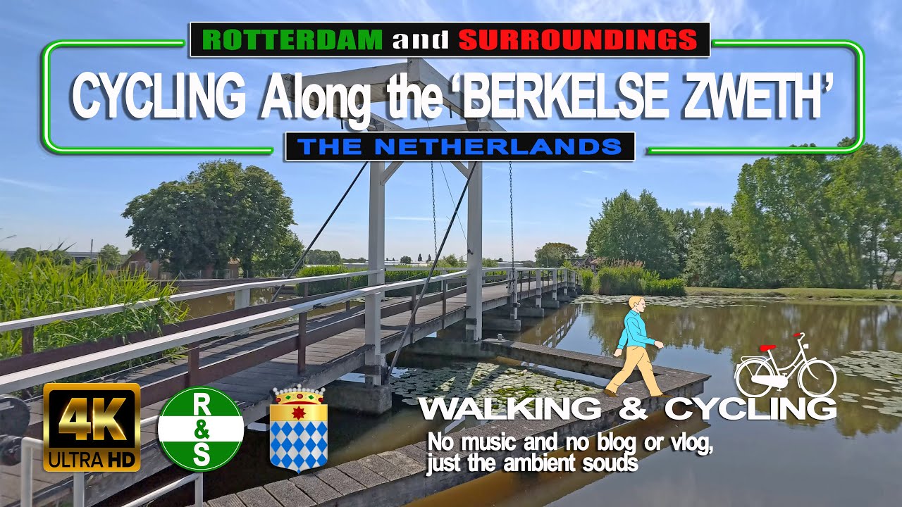 (4K) CYCLING Along the 'BERKELSE ZWETH' CANAL and Surroundings (The Netherlands) Walking and Cycling