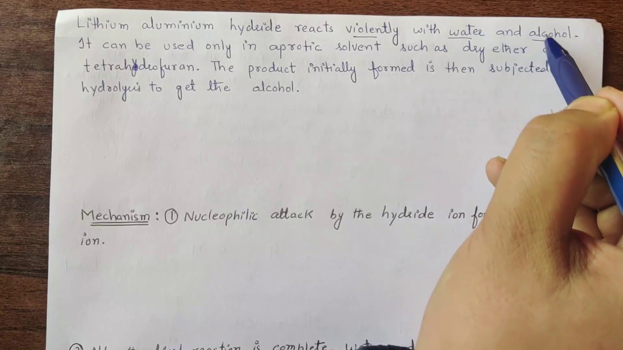 Preparation of Alcohol by reduction of aldehydes, Ketones, carboxylic acid and Esters