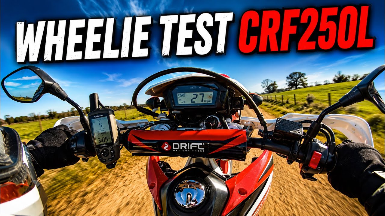 Honda CRF250L Wheelie test with 13 tooth front sprocket Motorcycle Speedometer test