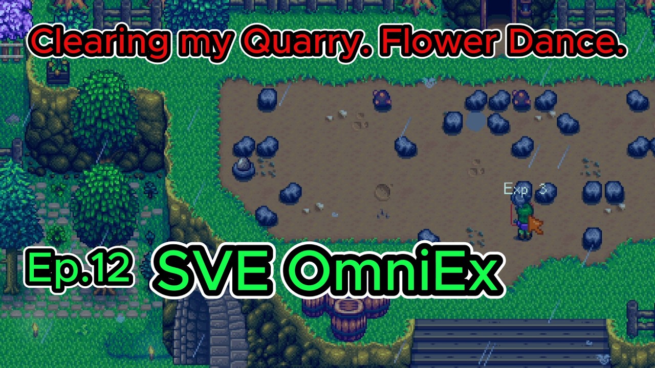 Stardew Valley OmniEx, эпизод 12, 1-й год, весна 23-24: Расчистка карьера. Цветочный танец.