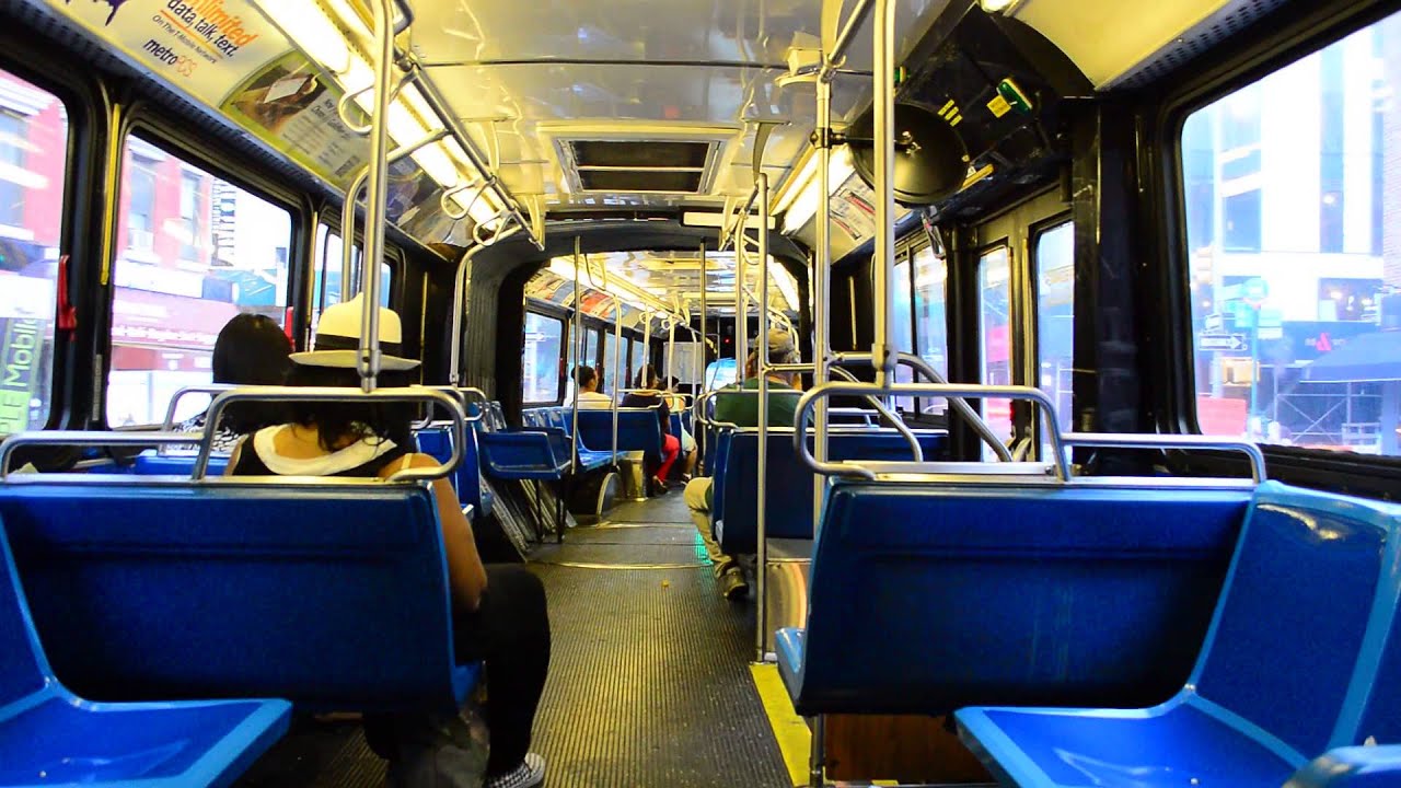 On-Board MTA New York City Bus 2001 New Flyer D60HF 1002 On The M102