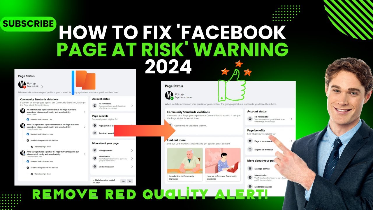 How to Fix 'Facebook Page at Risk' Warning 2024 | Remove Red Quality Alert!