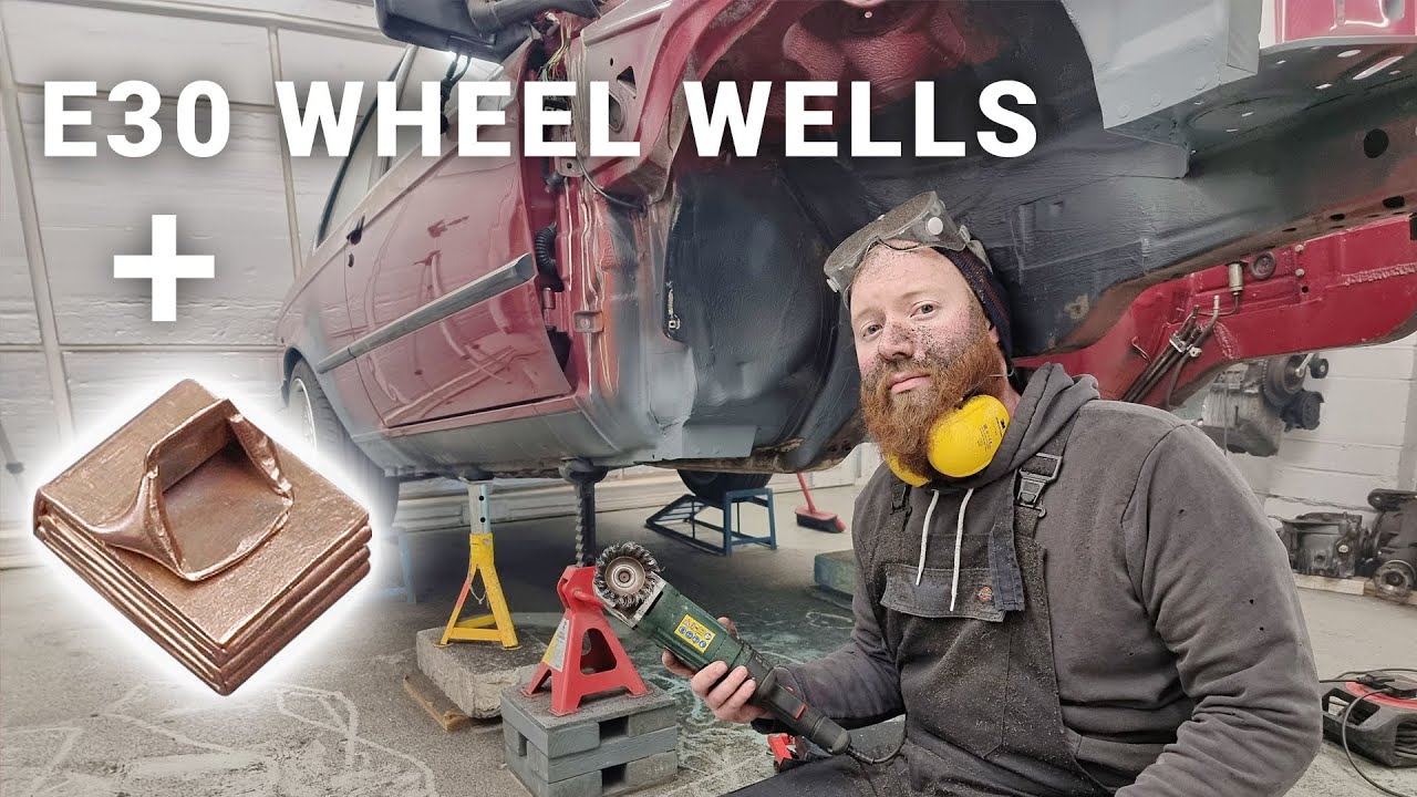 BMW E30 Wheel Well Rust Repair & Underseal Removal | Welding Thin Metal With DIY Copper Block | 034