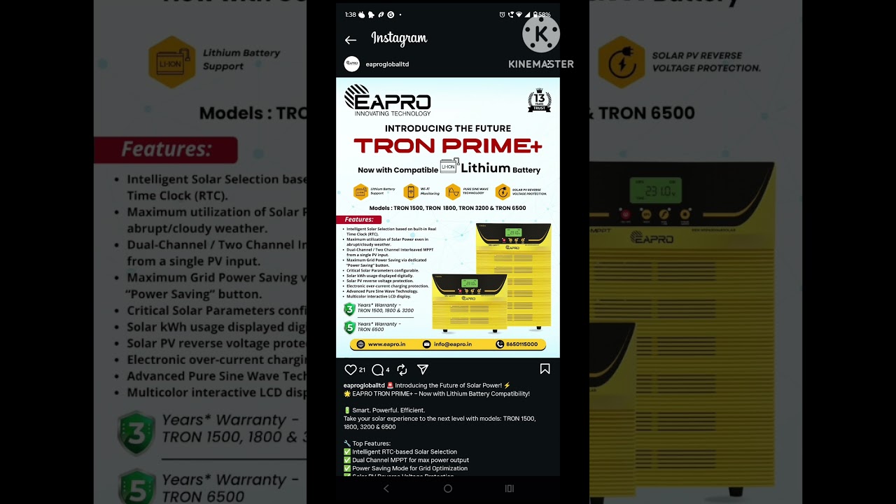 EAPRO Torn Prime+ Lithum support Inverter Officially launched #lithiumsupprtbestinverter