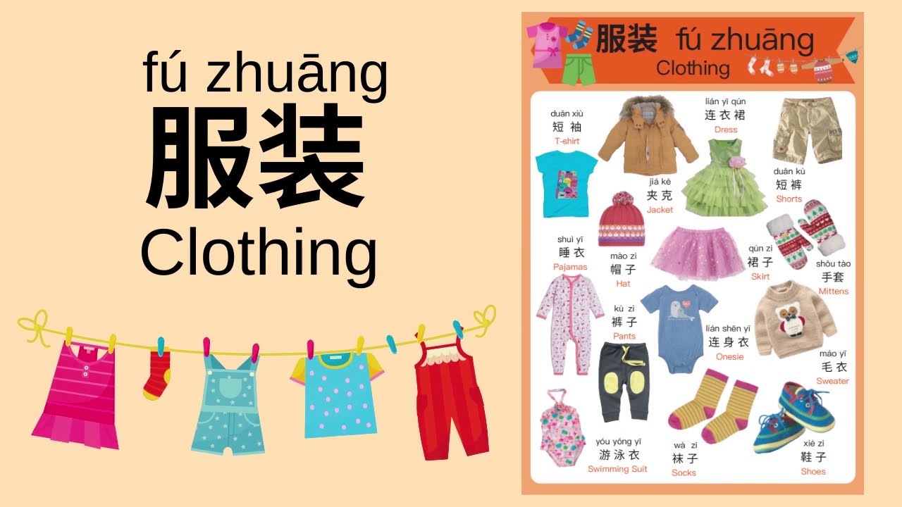 Learn Different Types of Clothing in Mandarin Chinese for Toddlers, Kids & Beginners | 服装